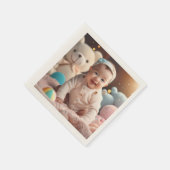 Ein Baby lächelt Serviette (Ecke)