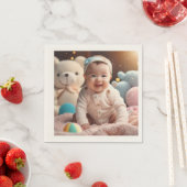 Ein Baby lächelt Serviette (Beispiel)