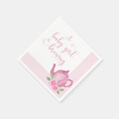 Ein Baby Mädchen braut eine Pink Teekanne Babydusc Serviette (Ecke)