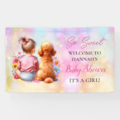 Ein Baby Mädchen und ihre Dog Baby Dusche Personal Banner (Horizontal)