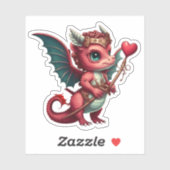 Ein Baby Red Dragon Valentine Aufkleber (Blatt)