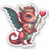 Ein Baby Red Dragon Valentine Aufkleber (Vorderseite)