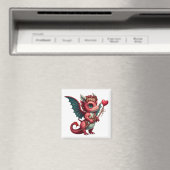 Ein Baby Red Dragon Valentine Magnet (In Situ (Geschirrspüler))
