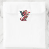 Ein Baby Red Dragon Valentine Quadratischer Aufkleber (Tasche)