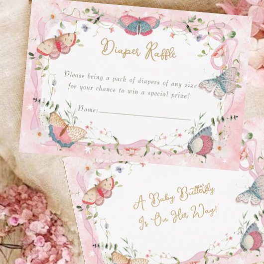 Ein Baby-Schmetterling ist auf dem Weg zum Windeln Begleitkarte