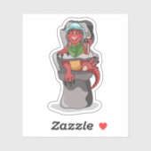 Ein Baby Tyrannosaurus Rex sitzt in einem hohen St Aufkleber (Blatt)