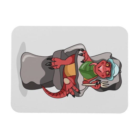 Ein Baby Tyrannosaurus Rex sitzt in einem hohen St Magnet (Horizontal)