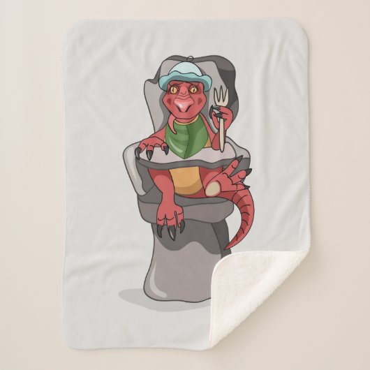 Ein Baby Tyrannosaurus Rex sitzt in einem hohen St Sherpadecke (Vorderseite)