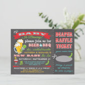 Ein Baby wird Baby-Duschdusche-Windeln-Ticket Einladung (Stehend Vorderseite)