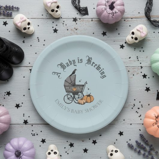 Ein Baby wird Baby Dusche Blue Paper Plate brauen Pappteller