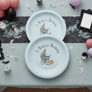 Ein Baby wird Baby Dusche Blue Paper Plate brauen Pappteller