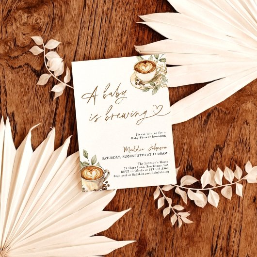 Ein Baby wird Baby-Dusche, Coffee Baby-Dusche Einladung