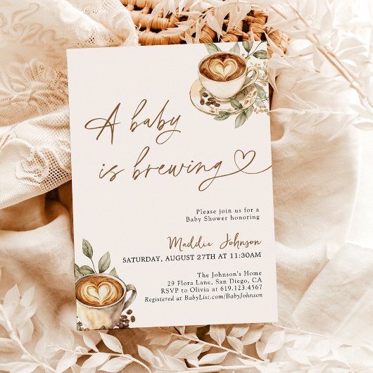 Ein Baby wird Baby-Dusche, Coffee Baby-Dusche Einladung