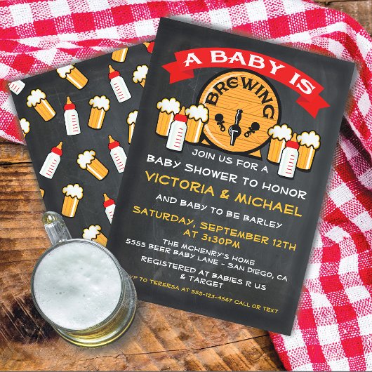 Ein Baby wird Baby-Dusche-Einladungen brauen Einladung