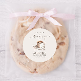 Ein Baby wird Baby-Dusche mit runder Aufkleber zub