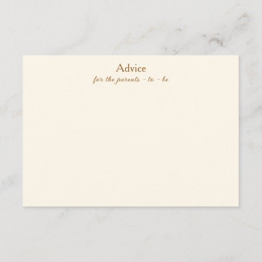 Ein Baby wird Baby Shower Coffee Advice Card gebra Begleitkarte (Rückseite)