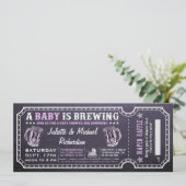Ein Baby wird Baby Shower Ticket Einladungen (Stehend Vorderseite)