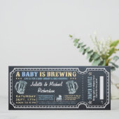 Ein Baby wird Baby Shower Ticket Einladungen (Stehend Vorderseite)