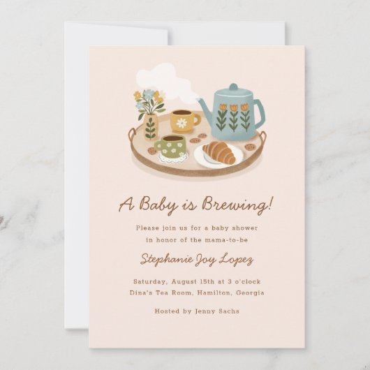 Ein Baby wird Babydusche brauen Einladung (Vorderseite)