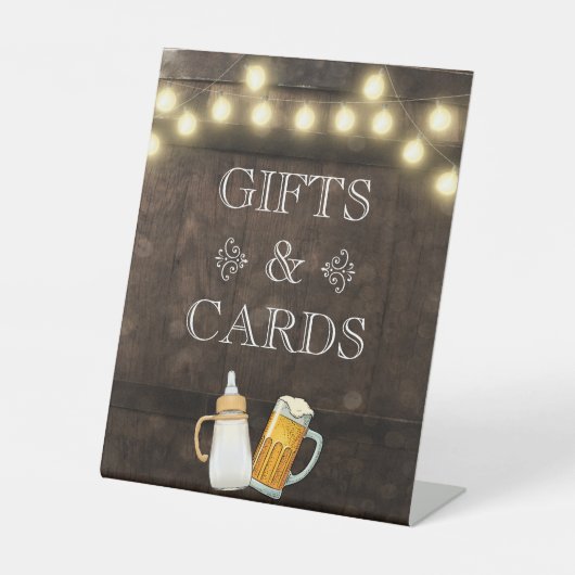 Ein Baby wird Babyduschgeschenke und -karten gebra Sockelschild (Vorderseite)