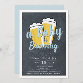 Ein Baby wird Bier Co-ed Blue Baby Dusche brauen Einladung