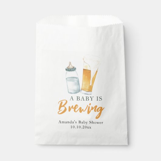 Ein Baby wird Bottle Beer Baby Dusche Geschenktütchen (Vorderseite)