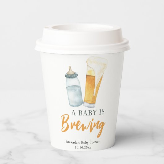 Ein Baby wird Bottle Beer Baby Dusche Pappbecher (Rückseite)
