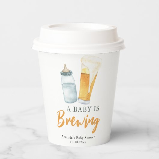 Ein Baby wird Bottle Beer Baby Dusche Pappbecher (Vorderseite)