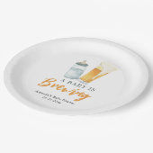 Ein Baby wird Bottle Beer Baby Dusche Pappteller (Schrägansicht)