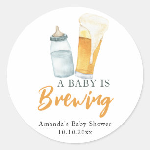 Ein Baby wird Bottle Beer Baby Dusche Runder Aufkleber