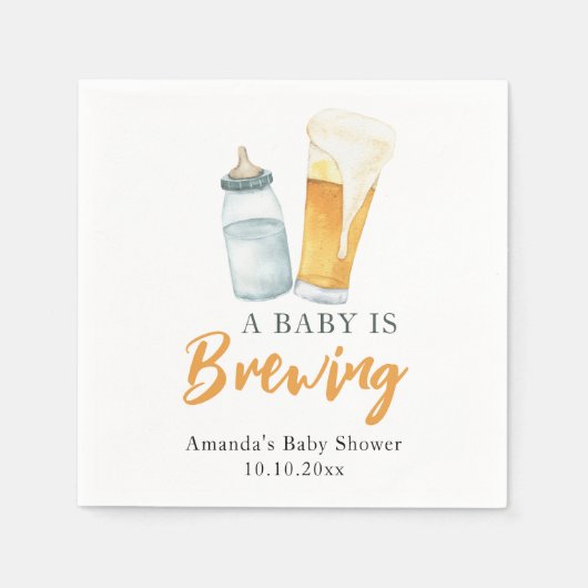 Ein Baby wird Bottle Beer Baby Dusche Serviette (Vorderseite)