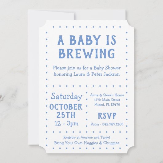 Ein Baby wird brauen, Dusche einladen Einladung (Vorderseite)