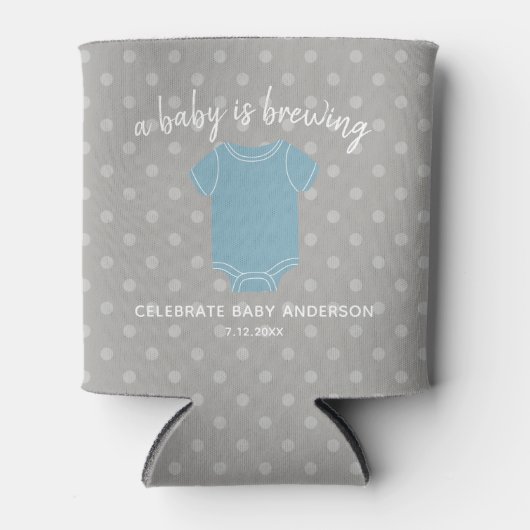 Ein Baby wird brauen - Paare Dusche Gefallen Blue  Dosenkühler (Vorderseite)