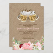 Ein Baby wird Burlap GRILLEN Baby Shower Brechen Einladung (Vorne/Hinten)