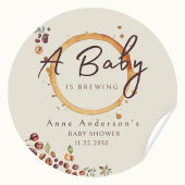 Ein Baby wird Coffee Baby Dusche Brauen Danke Runder Aufkleber