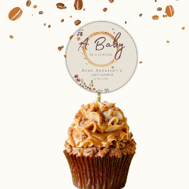 Ein Baby wird Coffee Baby Dusche Brauen Danke Runder Aufkleber