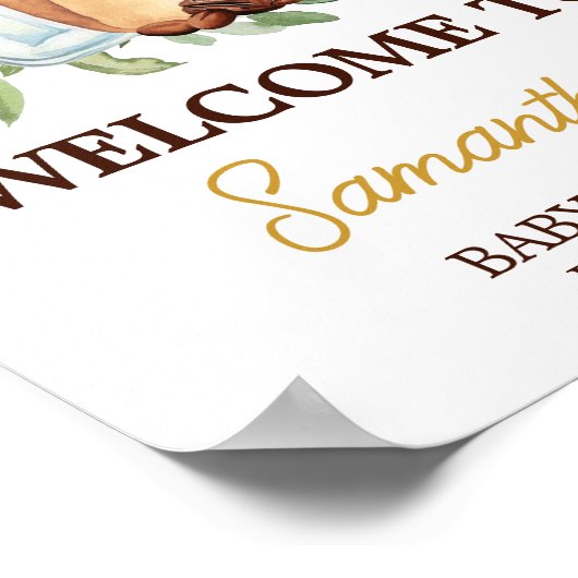 Ein Baby wird Coffee Baby Dusche gebrauen Begrüßun Poster (Ecke)