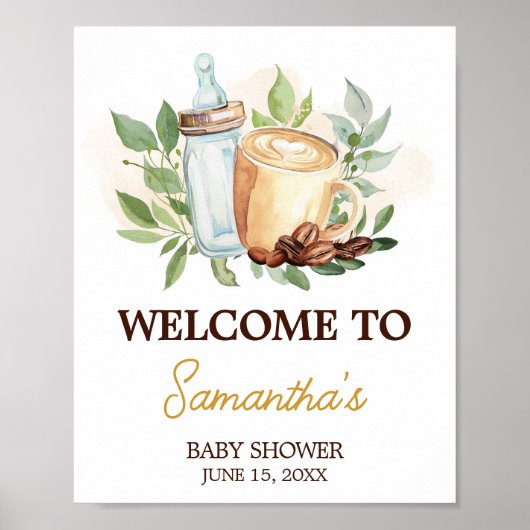 Ein Baby wird Coffee Baby Dusche gebrauen Begrüßun Poster (Vorne)