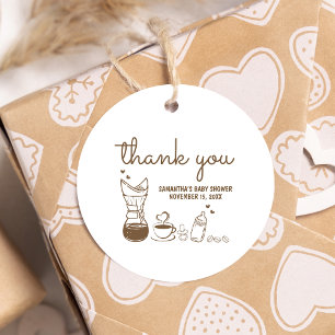 Ein Baby wird Coffee Baby Dusche rund halten Geschenkanhänger
