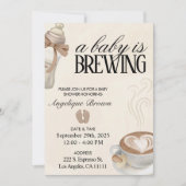 Ein Baby wird Coffee Baby Dusche Theme Evite Einladung (Vorderseite)