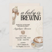 Ein Baby wird Coffee Baby Dusche Theme Evite Einladung (Vorne/Hinten)