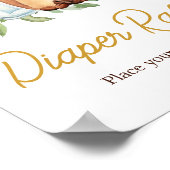 Ein Baby wird Coffee Baby Dusche Windel Raffle Poster (Ecke)