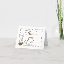 Ein Baby wird Coffee Baby Dusche zubereiten Dankeskarte