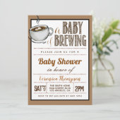 Ein Baby wird Coffee Baby Dusche zubereiten Einladung (Stehend Vorderseite)
