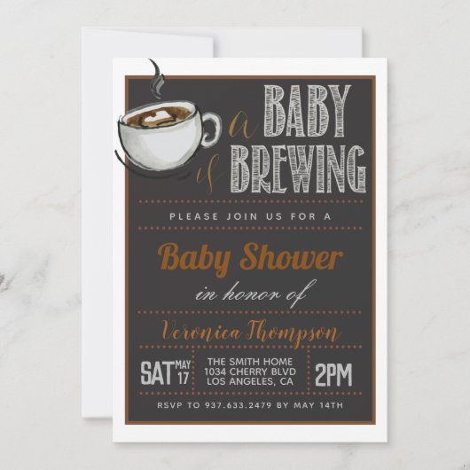 Ein Baby wird Coffee Baby Dusche zubereiten Einladung (Vorderseite)