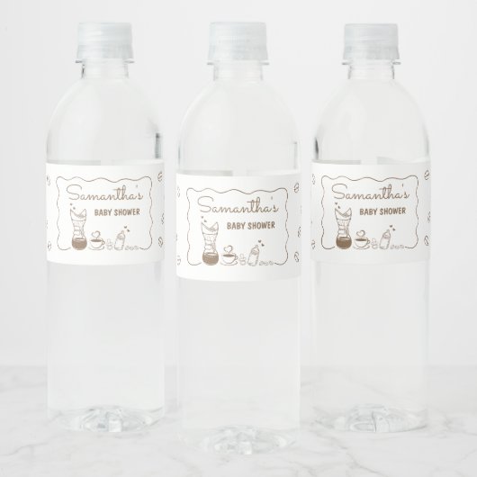 Ein Baby wird Coffee Baby Dusche zubereiten Wasserflaschenetikett (Flaschen)