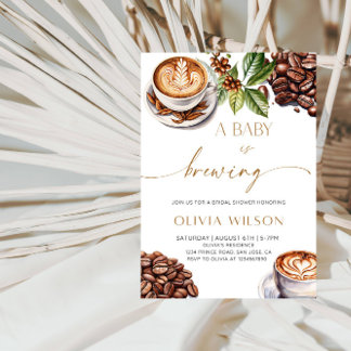 Ein Baby wird Coffee Baby Shower Party Einladung
