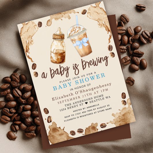 Ein Baby wird Coffee Boy Baby Dusche zubereiten Einladung