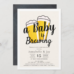 Ein Baby wird eine Babydusche mit Bier-Co-Babydusc Einladung