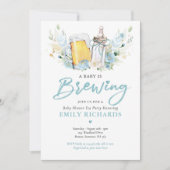 Ein Baby wird eine Flasche und eine Babydusche mit Einladung (Vorderseite)